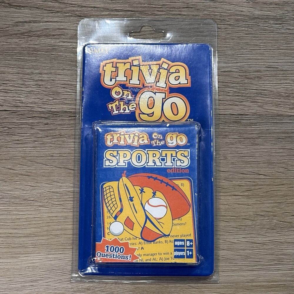 Trivia On The Go 1000 Questions SPORTS Edition Card Games Fundex NEW 2004 VTG